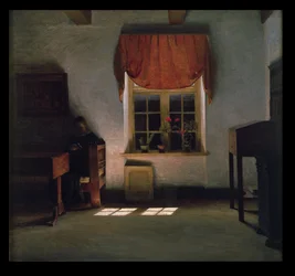 Woman Reading in a Sunlit Interior